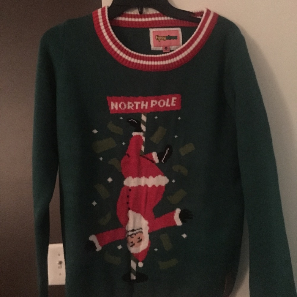 Tipsy Elves "Santa on a Pole" Christmas sweater